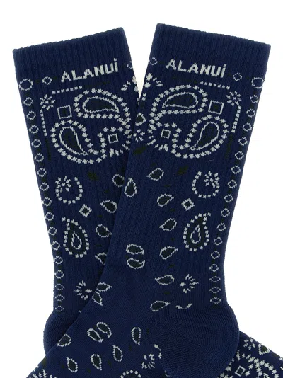 Alanui Bandana Socks In Blue