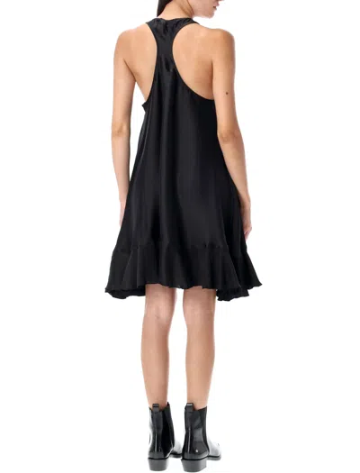 Anine Bing Lilith Silk-blend Mini Dress In Black
