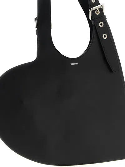 Coperni Heart-shaped Black Calf Leather Tote With Adjustable Handle