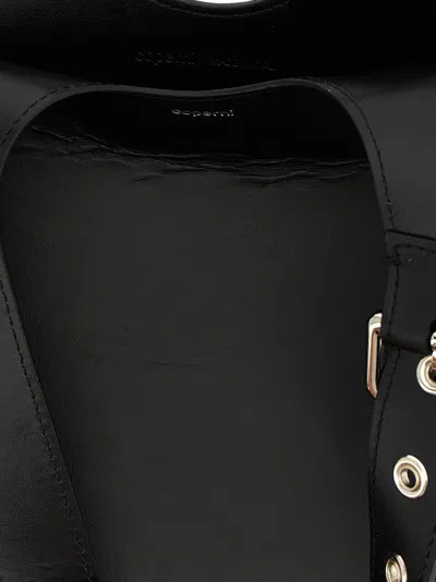 Coperni Heart-shaped Black Calf Leather Tote With Adjustable Handle