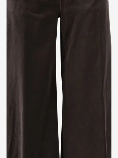 Aspesi Wide-leg Trousers Featuring Pockets In Brown