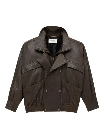 Saint Laurent Bomber Jacket In Bubbled Lambskin Clothing