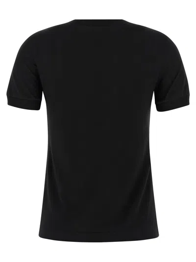 Dolce & Gabbana Bow Detail Crew Neck Short Sleeve T-shirt In Black