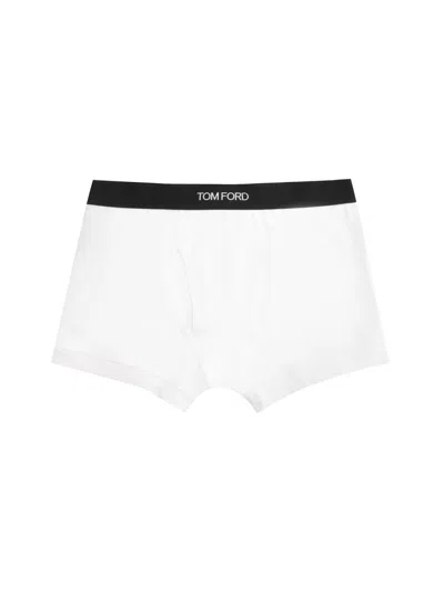 Tom Ford Logo Waistband Boxer Brief In White