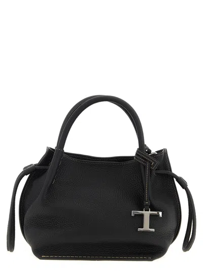 Tod's Black Handbag With Drawstring Closure And Adjustable Shoulder Strap