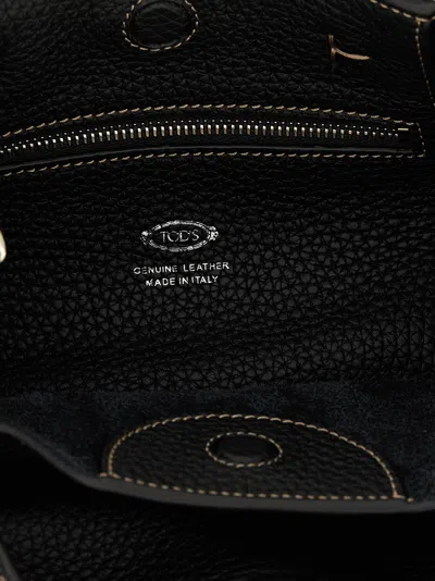 Tod's Black Handbag With Drawstring Closure And Adjustable Shoulder Strap