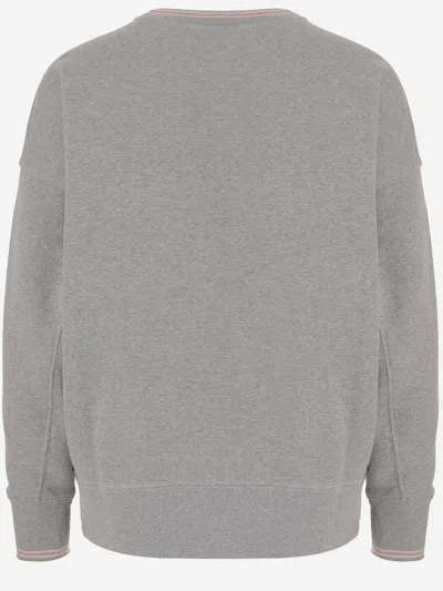 Autry Cotton Crew Neck Sweatshirt With Logo Lettering In Gray
