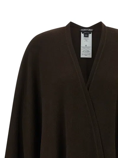 Tom Ford Cashmere Poncho Capes Brown In Black