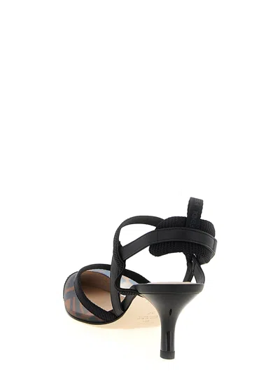 Fendi Women Ff Velvet Slingback In Brown