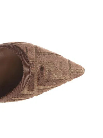 Fendi Colibrì Lite Slingbacks In Ff Fabric In Brown