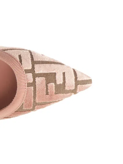 Fendi Pointed Toe Strappy Kitten Heel Pumps In Pink