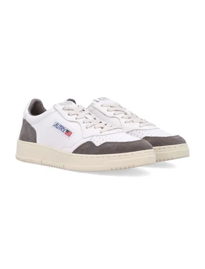 Autry Low Sneaker With Contrast Panels And Perforated Toe In Multi