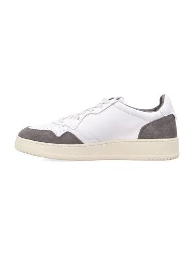 Autry Low Sneaker With Contrast Panels And Perforated Toe In Multi