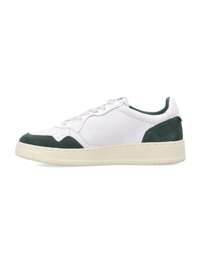 Autry Medalist Low White Leather And Suede Bottle Sneakers In White