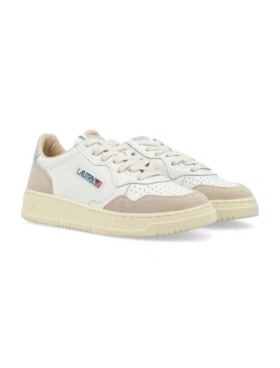 Autry Low-top Sneakers With Hybrid Leather Design And Metallic Accent