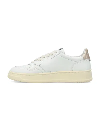 Autry Medalist Low Leat Leat Wht Gold In White