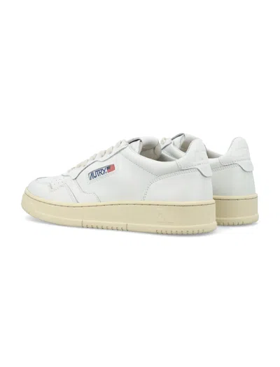 Autry Leather Low-top Sneakers With Perforated Toe Box In White