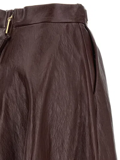 Elisabetta Franchi A-line Silhouette Skirt With Metallic Buckle Detail In Brown