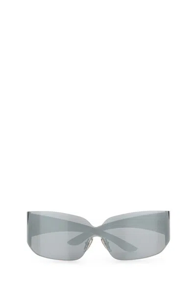 Balenciaga Grey Nylon Mono Square Sunglasses In Gray