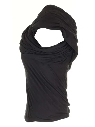 Rick Owens Harness T Draped Top In Black