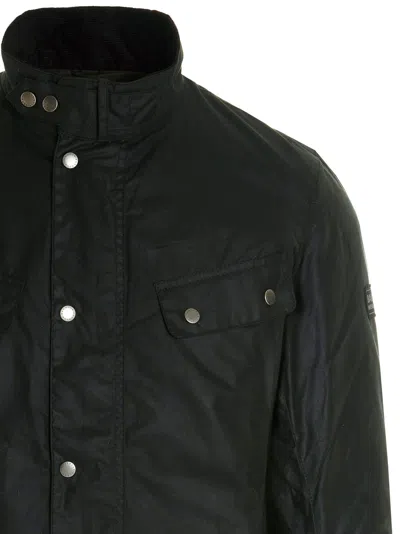 Barbour International Duke Wax Jacket In Black
