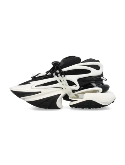 Balmain Unicorn Low Sneakers - Leather - Black In White