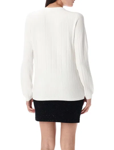 Balmain Maxi Shoulder Top Sweaters And Cardigans White In White