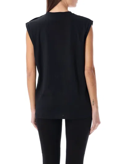 Balmain Logo Printed Sleeveless Tank Top In Black