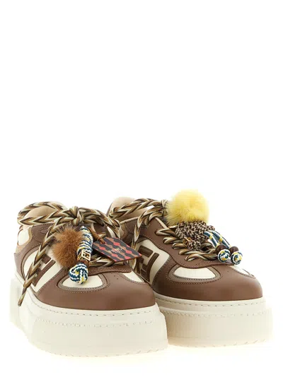 Fendi Sneakers Chunky Sole Contrast Panels