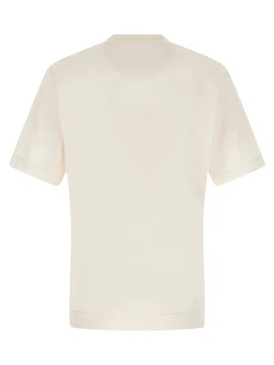Fendi Off White Crewneck Printed T-shirt In Neutral