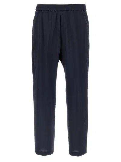 Barena Venezia Elastic Waistband Trousers With Back And Side Pockets In Blue