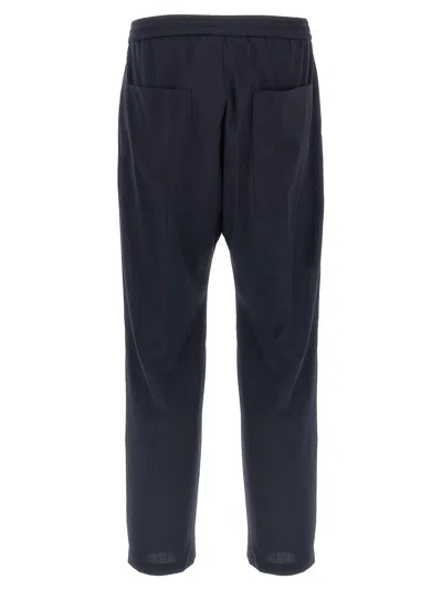 Barena Venezia Elastic Waistband Trousers With Back And Side Pockets In Blue