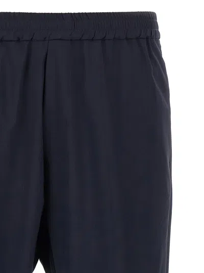 Barena Venezia Elastic Waistband Trousers With Back And Side Pockets In Blue