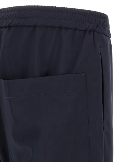 Barena Venezia Elastic Waistband Trousers With Back And Side Pockets In Blue