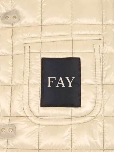 Fay Lightweight Black Polyamide Jacket In Green
