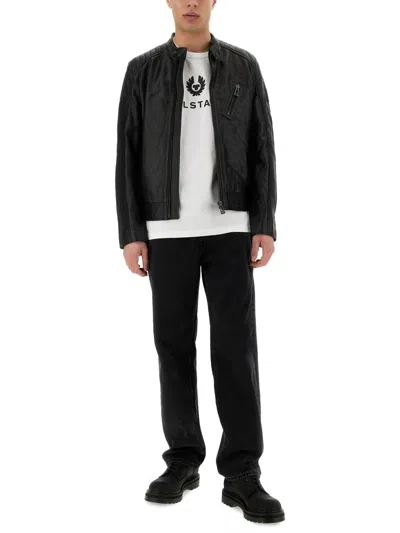 Belstaff Man Jacket Dark Brown Size 46 Lambskin In Black