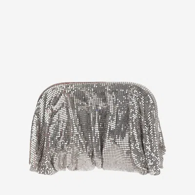 Benedetta Bruzziches Crystal Embellished Fold-over Clutch Bag In Gray
