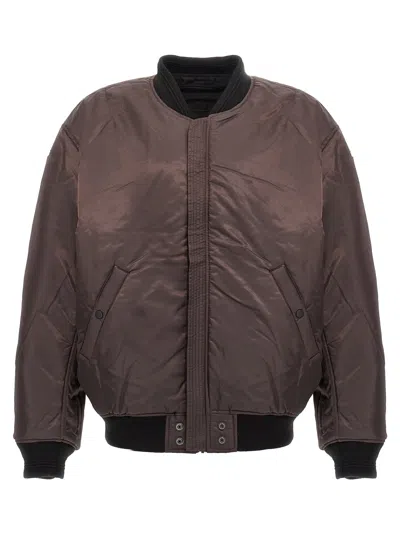 Diesel Classic Black Nylon Bomber Jacket With Zip And Side Pockets In Black