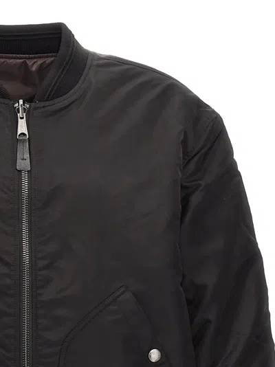 Diesel Classic Black Nylon Bomber Jacket With Zip And Side Pockets In Black