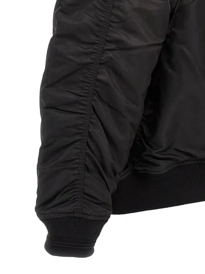Diesel Classic Black Nylon Bomber Jacket With Zip And Side Pockets In Black