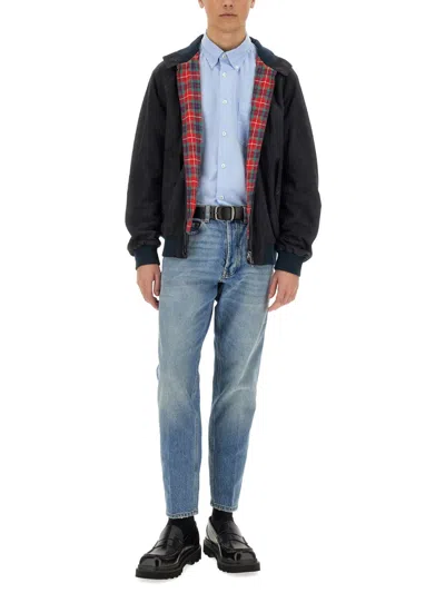 Baracuta Mens G9 Suede Harrington Jacket In Blue