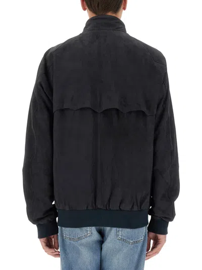 Baracuta Mens G9 Suede Harrington Jacket In Blue