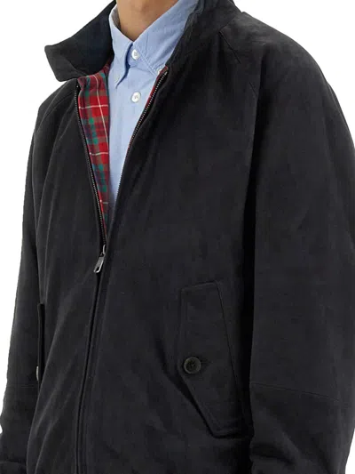 Baracuta Mens G9 Suede Harrington Jacket In Blue