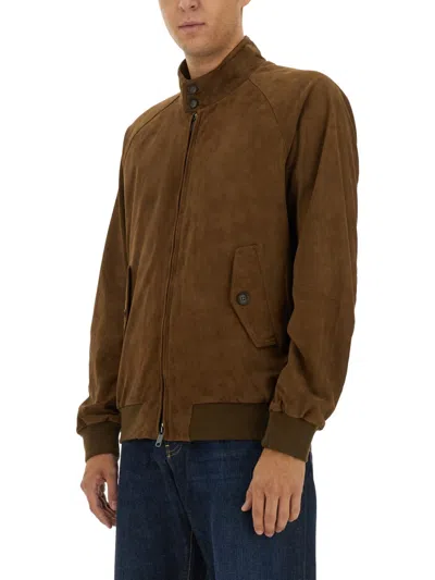 Baracuta Bomber Jacket Checked Lining In Brown