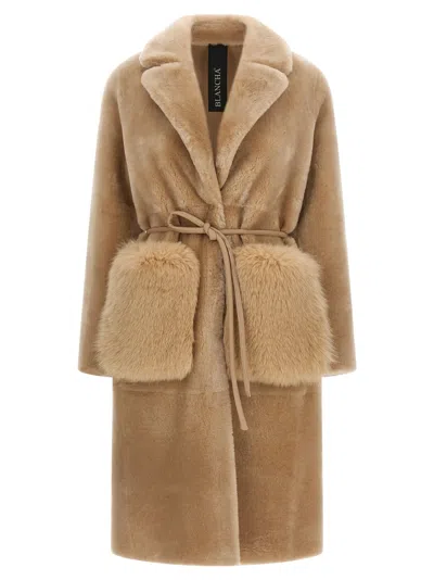 Blancha Merino Straight-volpe Fur Beige In Neutral
