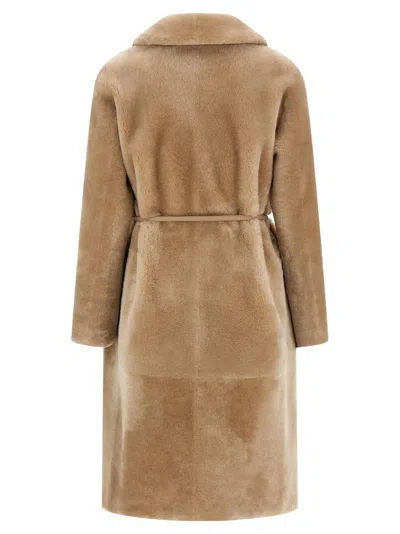 Blancha Merino Straight-volpe Fur Beige In Neutral