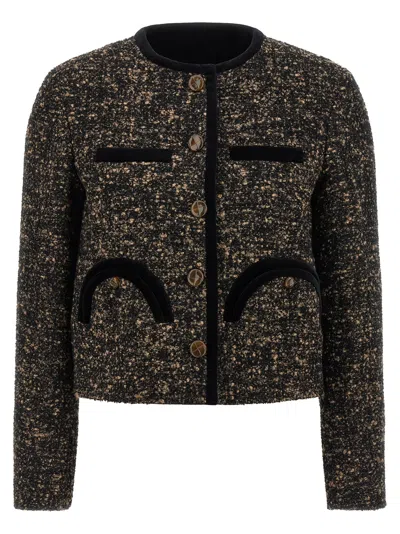 Blazé Milano Katara Embossed Trim-detail Blazer In Multi