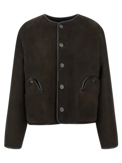 Blazé Milano Gliss Reversible Leather-trimmed Shearling Jacket In Multi
