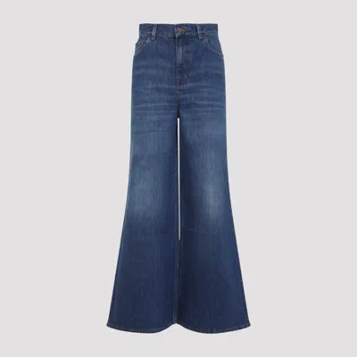 Chloé Chloe' Wide Leg Denim Jeans In Black