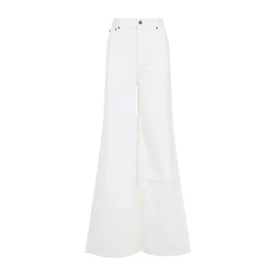 Chloé High-waisted Wide-leg Denim With Design In White